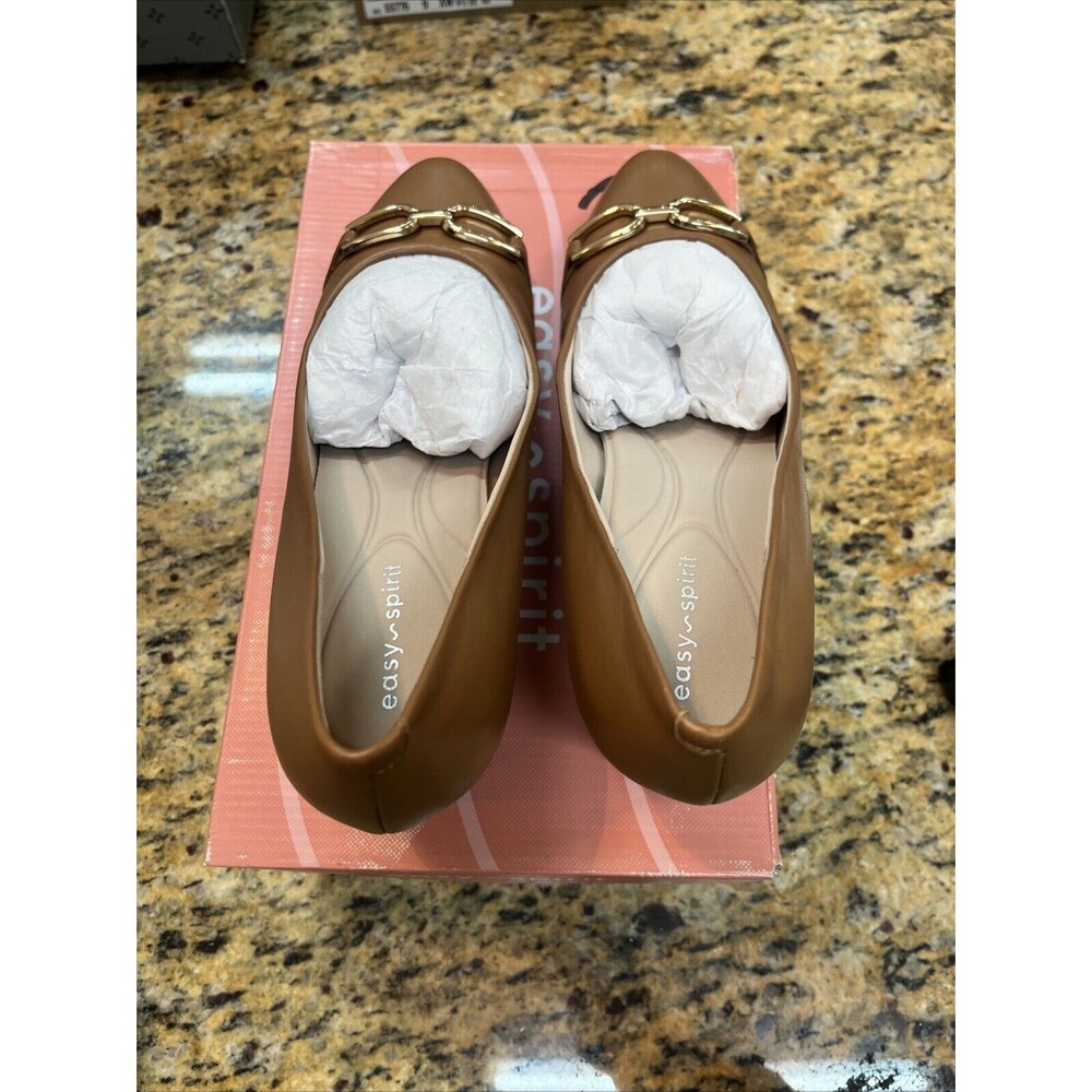 Easy Spirit Carlla Pumps Women's Medium Brown Leather Slip-on Block Size 9W - Picture 4 of 6